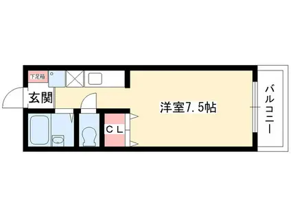 グリーンヒルズ藤ヶ丘(1K/2階)の間取り写真