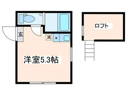 BRICKS三ツ境(ワンルーム/1階)の間取り写真