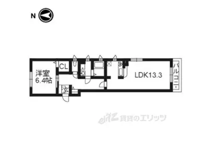 メゾン和泉式部(1LDK/1階)の間取り写真