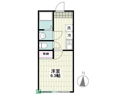 ファミリア鴨居(1K/2階)の間取り写真
