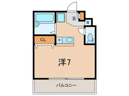 ブルーベリー(ワンルーム/2階)の間取り写真