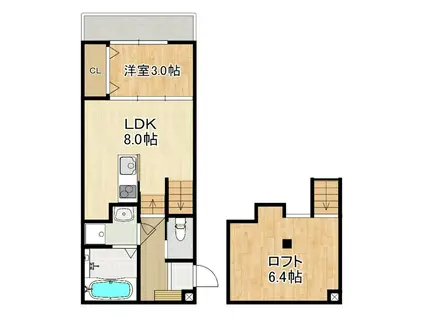 MODERN PALAZZO諫早KAI(1SLDK/2階)の間取り写真