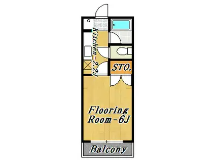 清水マンション(1K/2階)の間取り写真