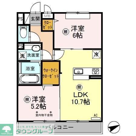 エミネンス(2LDK/3階)の間取り写真