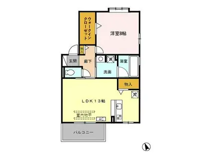 メゾン・シャンピア B(1LDK/1階)の間取り写真