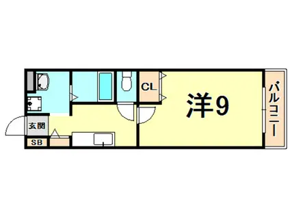 ラベルコリンヌヒロタ(1K/2階)の間取り写真