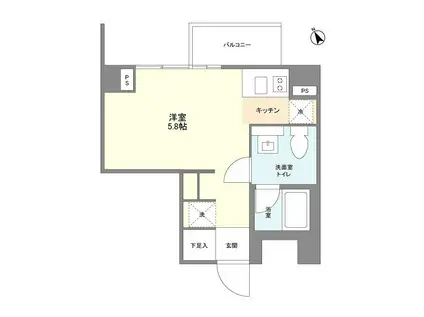 フルハウス代々木(ワンルーム/5階)の間取り写真