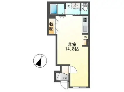 川崎市多摩区生田アパート(ワンルーム/1階)の間取り写真