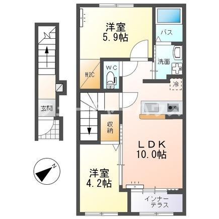 グランメゾンNAKA(2LDK/2階)の間取り写真
