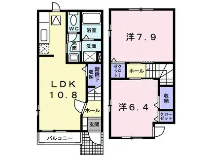 サフラワー(2LDK/1階)の間取り写真