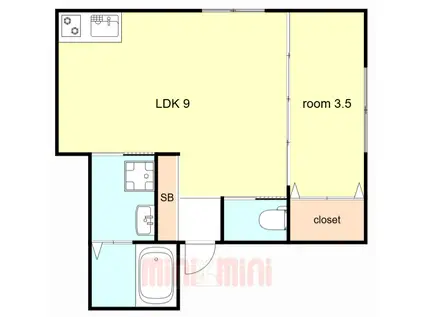LUMINART明石(1LDK/1階)の間取り写真