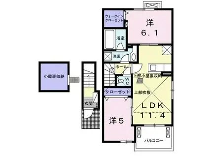 LUCE つくばA棟(2LDK/2階)の間取り写真