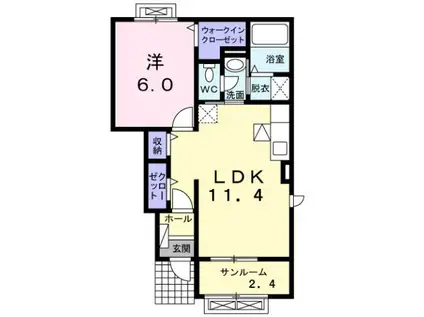 メゾン・アイビス(1LDK/1階)の間取り写真