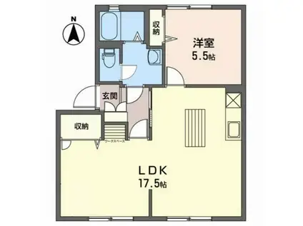 スプラウトハイツ(1LDK/1階)の間取り写真