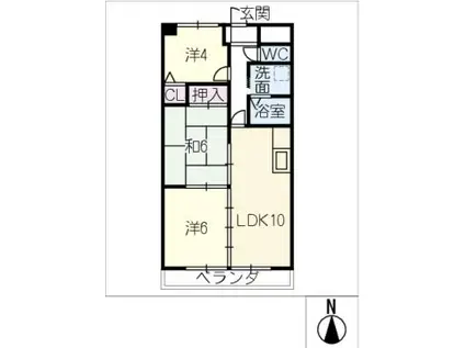 イゾラグランデ(3LDK/6階)の間取り写真