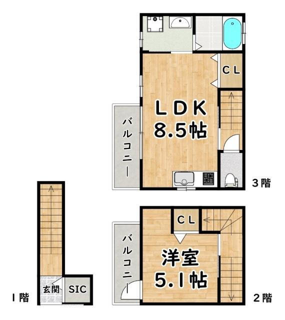 ROYAL RESIDENCE 大和田パークフロント(1LDK/1階)の間取り写真