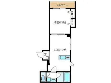 レコルト中野(1LDK/2階)の間取り写真