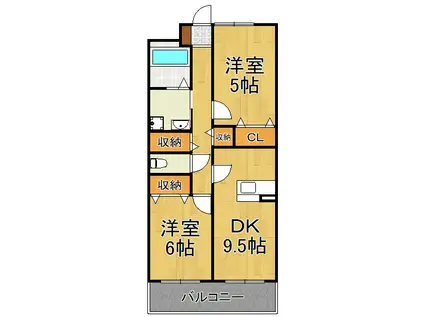 セリ―ジャ デ トーア(2DK/2階)の間取り写真