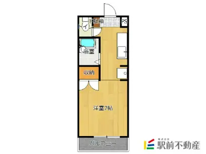 パシフィック佐賀VI(1K/3階)の間取り写真