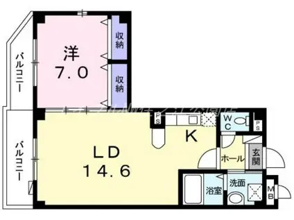 フェニックス赤松(1LDK/3階)の間取り写真