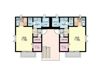 サザンライツI(1K/1階)の間取り写真