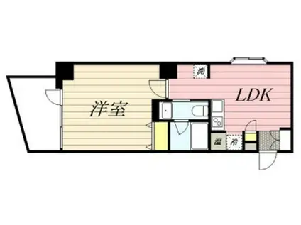 HF八丁堀レジデンスII(1DK/13階)の間取り写真