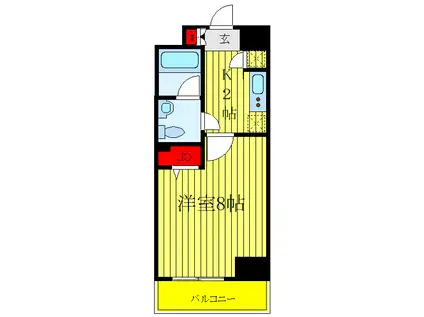 メイクスデザイン王子(1K/5階)の間取り写真