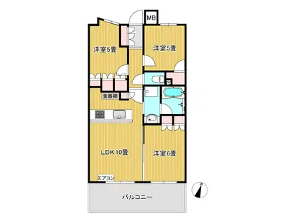 プレシス南林間(3LDK/12階)の間取り写真