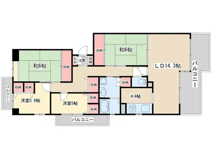 マインズ・コム神崎川(4LDK/11階)の間取り写真