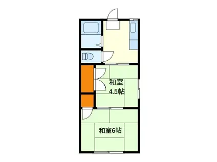 コーポ・アイビス(2K/2階)の間取り写真