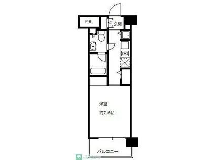 ニューシティアパートメンツ亀戸(1K/6階)の間取り写真