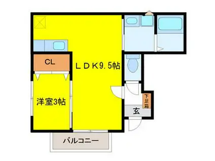 LIETO(1LDK/1階)の間取り写真