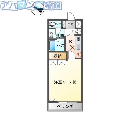 エトワール(1K/1階)の間取り写真