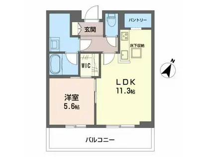 トリフォリア(1LDK/1階)の間取り写真