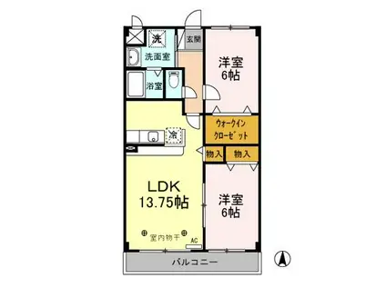 AVENIRCIEL(2LDK/3階)の間取り写真