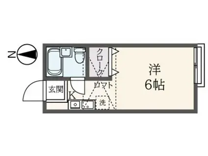 グリーンコート立川(ワンルーム/2階)の間取り写真