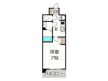 トヨトミステイプレミアム阿倍野天王寺(1K/5階)の間取り写真