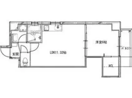 きーとすはうす(1LDK/4階)の間取り写真