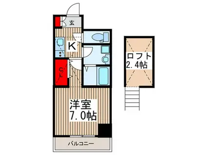 SKコートVI(1K/4階)の間取り写真