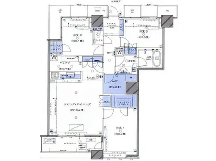 THE TOKYO TOWERS シータワー(3LDK/47階)の間取り写真