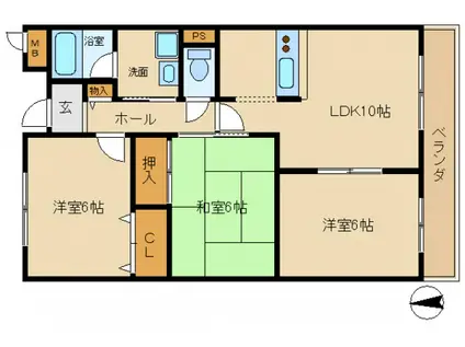 セピアコートタナカ(3LDK/1階)の間取り写真