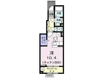 ラ・セーヌミヨイ I(ワンルーム/1階)の間取り写真