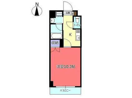 ドエルE-8(1K/1階)の間取り写真