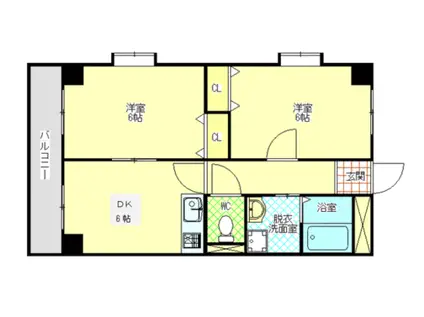 グレースアネックス(2DK/2階)の間取り写真