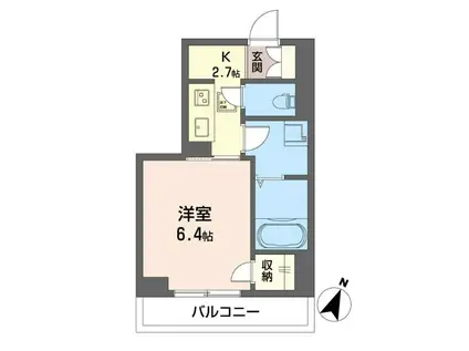 クレストコート末広(1K/1階)の間取り写真