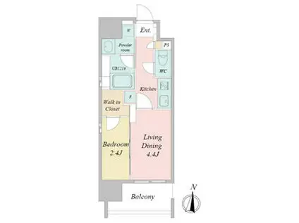 シーズンフラッツ矢場(2K/2階)の間取り写真