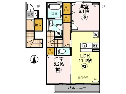 ARPEGE(2LDK/2階)の間取り写真