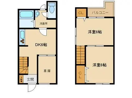 フォンス新水前寺(1LDK/3階)の間取り写真