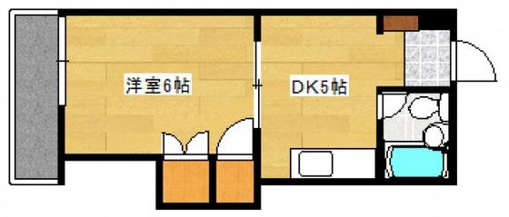 田村ビル(1DK/4階)の間取り写真