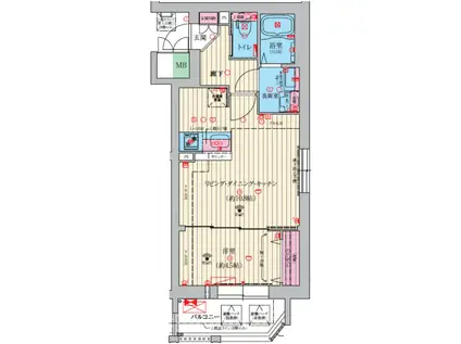 ファーストフィオーレ京都コーヴォ(1LDK/8階)の間取り写真